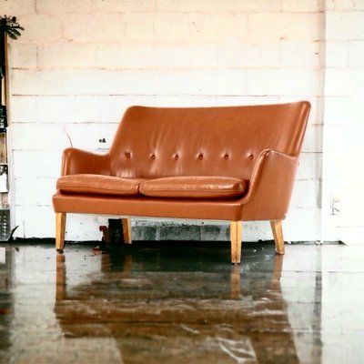 Model of 53 Sofa in Cognac Leather by Arne Vodder, 1953-DZY-1777147