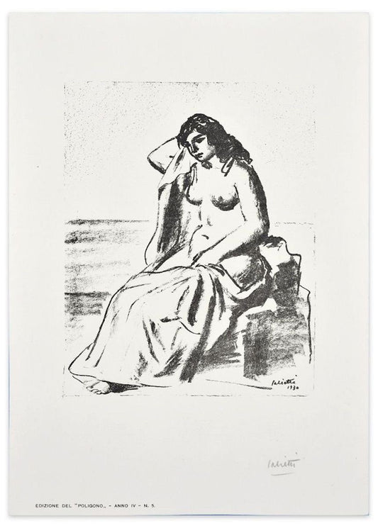 Model - Original Lithograph by Alberto Salietti - 1930 1930