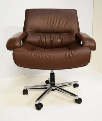 Model P.85 Swivel Chairs in Leather by Giovanni Offredi for Saporiti Italia, Italy, 1980s, Set of 2-WF-1093386