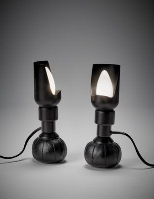 Model P600 Table Lamps in Black by Gino Sarfatti for Arteluce, Set of 2-JAG-1340514