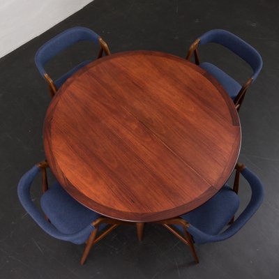 Model PJ 2-5 Circular Dining Table in Rosewood by Grete Jalk for P. Jeppesen, 1960s-UE-1798690