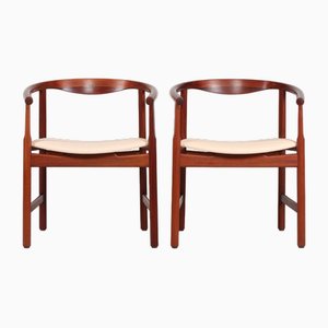 Model PP 203 Armchairs in Mahogany by Hans J. Wegner for PP Møbler, 1970s, Set of 2-QQ-1780734