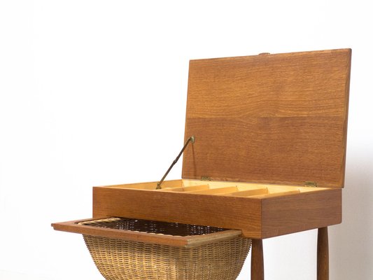 Model R101 Oak Sewing Table by Ejvind A. Johansson for FDB Møbler, 1960s-YS-2041062