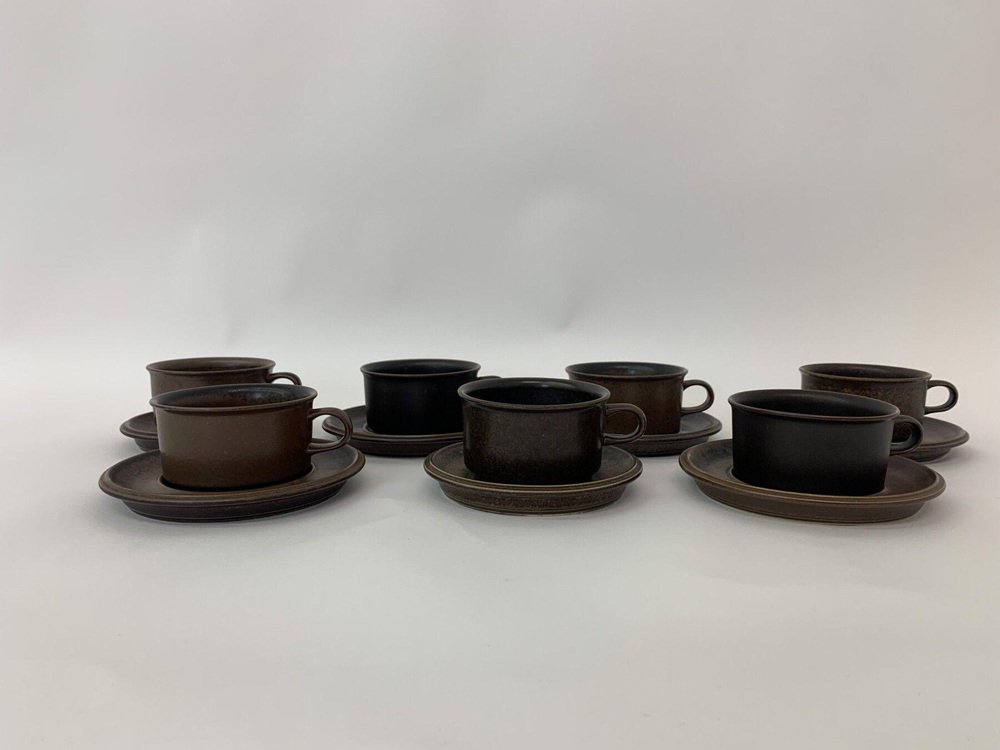 Model Ruska Cups by Ulla Procope for Arabi, Finland, Set of 7