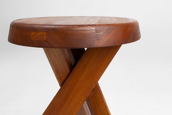 Model S31 Stool in Elm Wood by Pierre Chapo, 1974-YSY-2027238