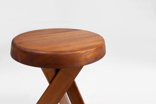 Model S31 Stool in Elm Wood by Pierre Chapo, 1974-YSY-2027238