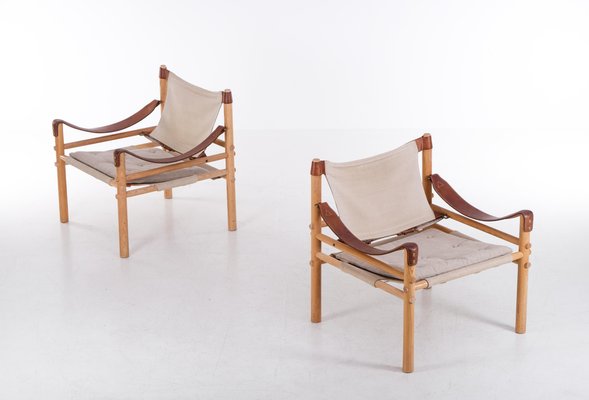 Model Sirocco Easy Chairs attributed to Arne Norell, 1970s, Set of 2-QU-1759789