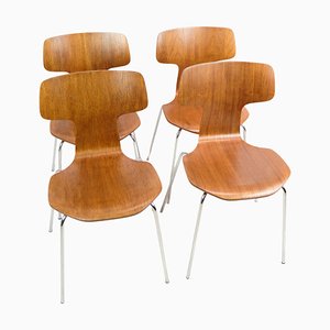 Model T Dining Chairs in Teak by Arne Jacobsen, 1960s, Set of 4-UY-1814867