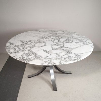 Model T69 Round Table with Arabesque Carrara Marble Top by Osvaldo Borsani & Eugenio Gerli for Tecno, 1960s-JQO-1821105