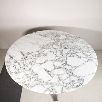 Model T69 Round Table with Arabesque Carrara Marble Top by Osvaldo Borsani & Eugenio Gerli for Tecno, 1960s-JQO-1821105