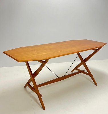 Model Tl2 Cavalletto Ash Dining Table by Franco Albini for Poggi, 1950-KKZ-1814353