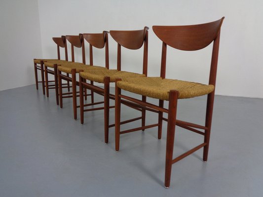 Modell 316 Dining Chairs by Peter Hvidt & Orla Mølgaard-Nielsen for Søborg Furniture, 1950s, Set of 5-RDW-1409109