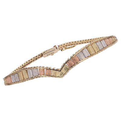 Modern 14 Karat Yellow Rose Grey Gold Bracelet, 2010s-OLU-1798518