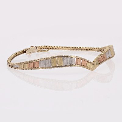 Modern 14 Karat Yellow Rose Grey Gold Bracelet, 2010s-OLU-1798518