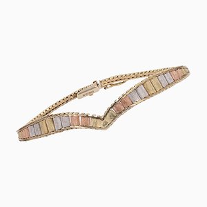 Modern 14 Karat Yellow Rose Grey Gold Bracelet, 2010s-OLU-1798518