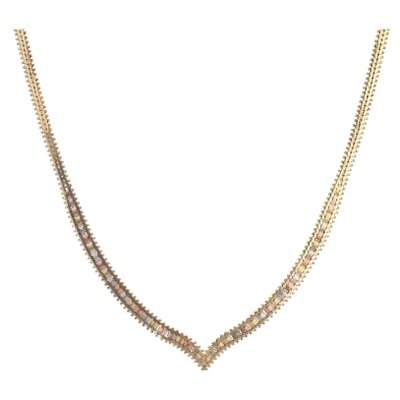 Modern 14 Karat Yellow Rose Grey Gold Necklace-OLU-1798519