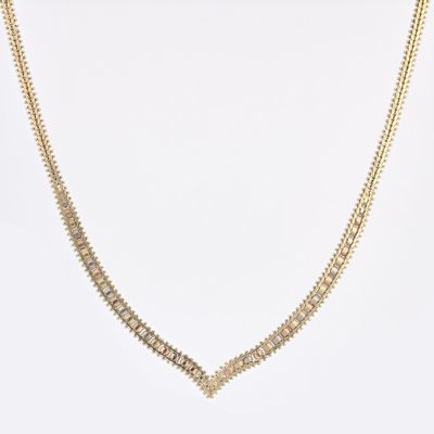 Modern 14 Karat Yellow Rose Grey Gold Necklace-OLU-1798519