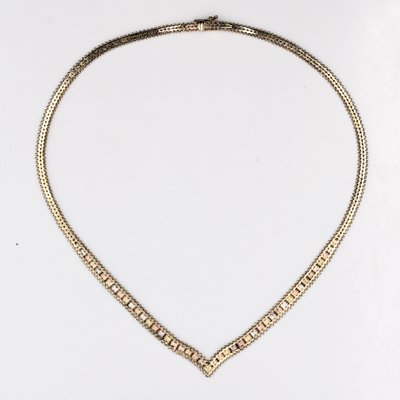 Modern 14 Karat Yellow Rose Grey Gold Necklace-OLU-1798519