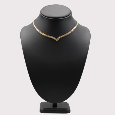 Modern 14 Karat Yellow Rose Grey Gold Necklace-OLU-1798519