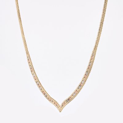 Modern 14 Karat Yellow Rose Grey Gold Necklace-OLU-1798519