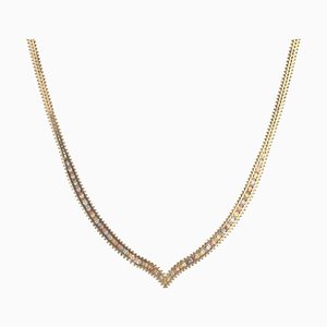 Modern 14 Karat Yellow Rose Grey Gold Necklace-OLU-1798519