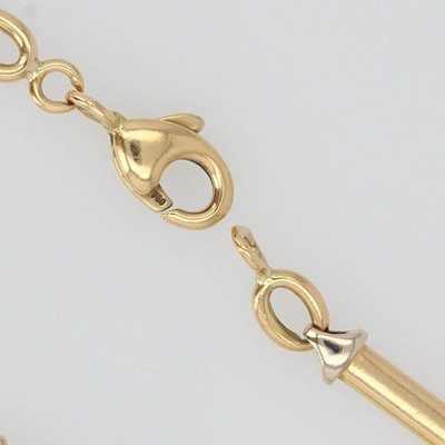 Modern 18 Karat 2-Color Gold Links Gourmette Bracelet-OLU-914682