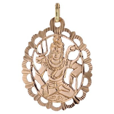 Modern 18 Karat Rose Gold Shiva Oval Pendant-OLU-2027407