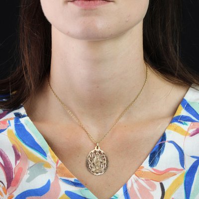 Modern 18 Karat Rose Gold Shiva Oval Pendant-OLU-2027407