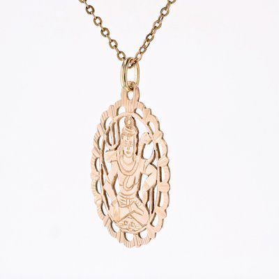 Modern 18 Karat Rose Gold Shiva Oval Pendant-OLU-2027407