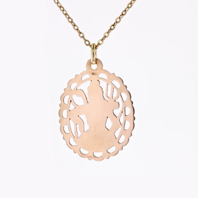 Modern 18 Karat Rose Gold Shiva Oval Pendant-OLU-2027407