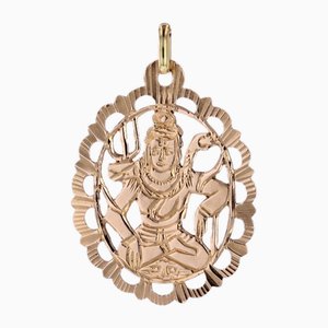 Modern 18 Karat Rose Gold Shiva Oval Pendant-OLU-2027407