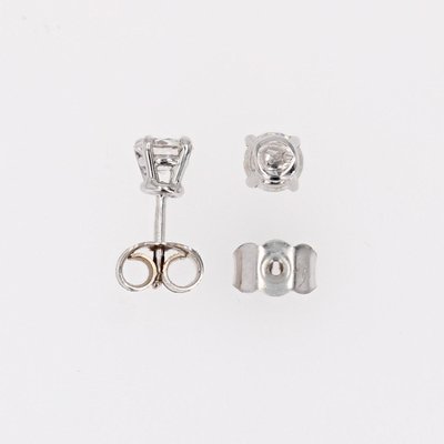 Modern 18 Karat White Gold Diamond Stud Earrings, Set of 2-OLU-2042367