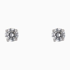 Modern 18 Karat White Gold Diamond Stud Earrings, Set of 2-OLU-2042367