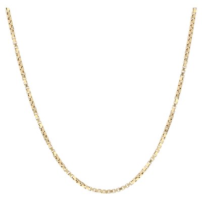 Modern 18 Karat Yellow Gold Cube Mesh Chain-OLU-1358707