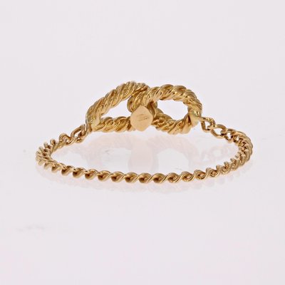 Modern 18 Karat Yellow Gold Interlaced Loop Chain Ring-OLU-1731241