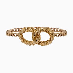 Modern 18 Karat Yellow Gold Interlaced Loop Chain Ring-OLU-1731241