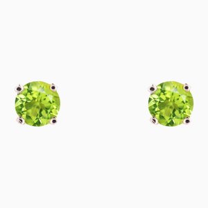 Modern 18 Karat Yellow Gold Peridot Stud Earrings, Set of 2-OLU-2042368