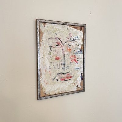 Modern Abstract Painting, Acrylic on Wood, Framed-FB-1341644