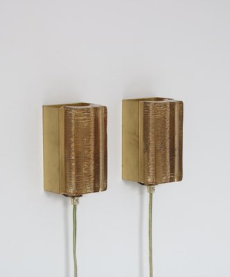 Modern Aladdin in Brass and Glass Danish Vitrika Wall Sconces, 1970s, Set of 2-WRF-1297803