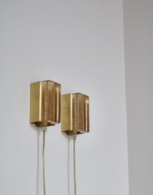 Modern Aladdin in Brass and Glass Danish Vitrika Wall Sconces, 1970s, Set of 2-WRF-1297803