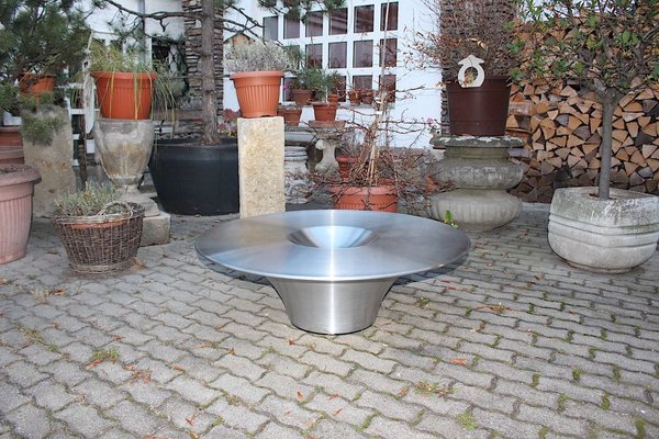 Modern Aluminum Stainless Steel Coffee Table by Yasuhiro Shito for Cattelan, 2000s-NB-801561