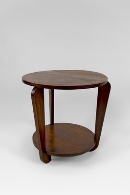 Modern Art Deco Round Pedestal Table in Patinated Oak by André Sornay, 1930-XNH-1804664