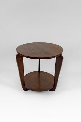 Modern Art Deco Round Pedestal Table in Patinated Oak by André Sornay, 1930-XNH-1804664