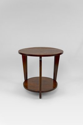 Modern Art Deco Round Pedestal Table in Patinated Oak by André Sornay, 1930-XNH-1804664