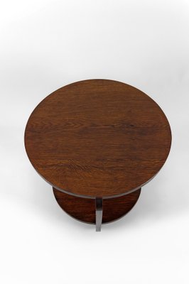 Modern Art Deco Round Pedestal Table in Patinated Oak by André Sornay, 1930-XNH-1804664