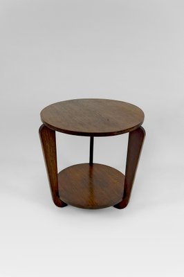 Modern Art Deco Round Pedestal Table in Patinated Oak by André Sornay, 1930-XNH-1804664