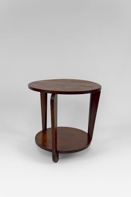 Modern Art Deco Round Pedestal Table in Patinated Oak by André Sornay, 1930-XNH-1804664