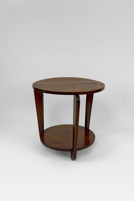 Modern Art Deco Round Pedestal Table in Patinated Oak by André Sornay, 1930-XNH-1804664