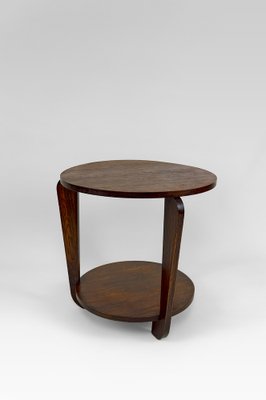 Modern Art Deco Round Pedestal Table in Patinated Oak by André Sornay, 1930-XNH-1804664