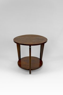 Modern Art Deco Round Pedestal Table in Patinated Oak by André Sornay, 1930-XNH-1804664